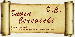 David Čerevicki vizit kartica